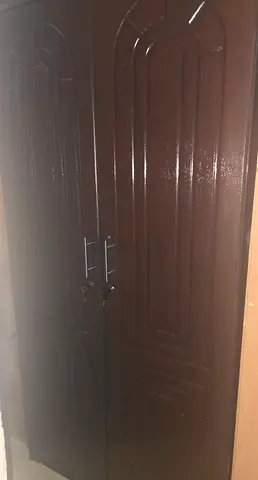 Dark brown 2-door wooden wardrobe - good condition