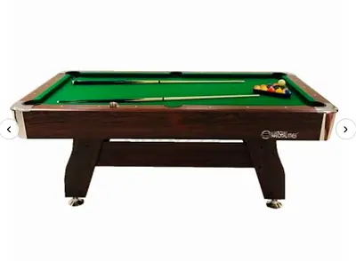 7 Ft Billiard Table, Pool Table Green with Ball Collection System - Brand New