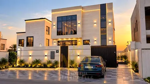 Luxury villa for sale in Al Zahia, Ajman | Modern design and high-end finishes | 4 master bedrooms | Freehold ownership for all nationalities | Regist
