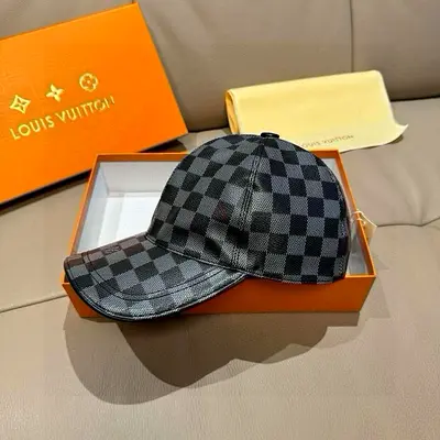 LV leather cap