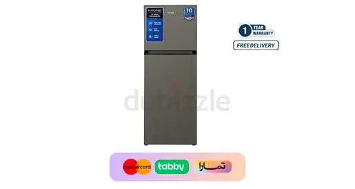 Krome 370L Double Door Refrigerator KR-RFF370TI - Dark Silver