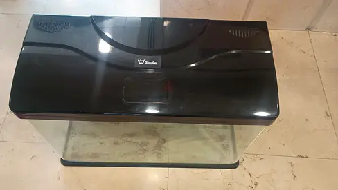 Glass Fish Aquarium with Black Hood