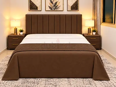 Brown New Queen size bed including mattress good quality Queen bed storage
