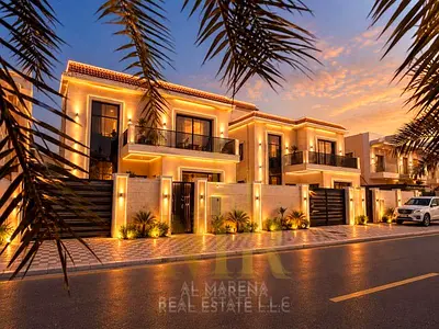 Family villa for sale in Al Muwaihat 3, Ajman. Two floors and a roof terrace | 4,000 sq ft | 5 mast