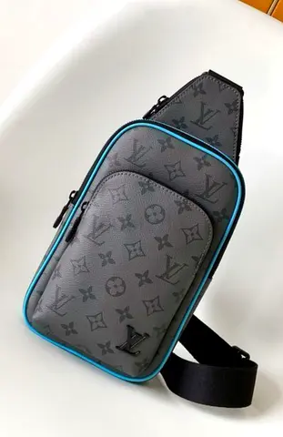 Louis Vuitton Monogram Eclipse Sling Bag - Grey with Blue Trim