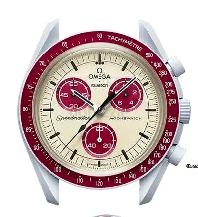 Omega x Swatch Speedmaster MoonSwatch — Red Chronograph Wristwatch