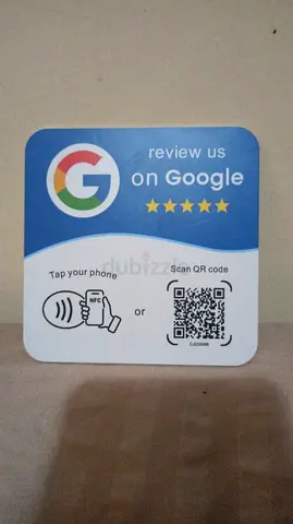 Google Review NFC + QR Code Table Sign (small) — Used