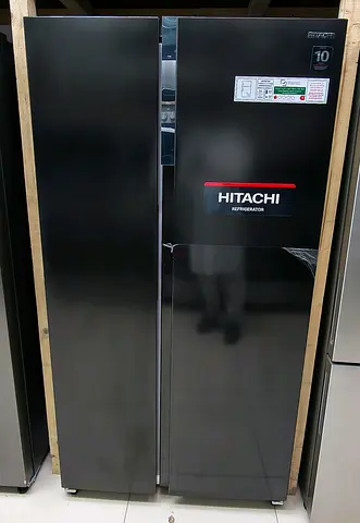 Hitachi Side-by-Side Refrigerator under warranty - Black, Good Condition