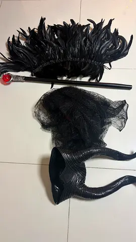 Maleficent-style Black Horned Costume with Cape (Women's)