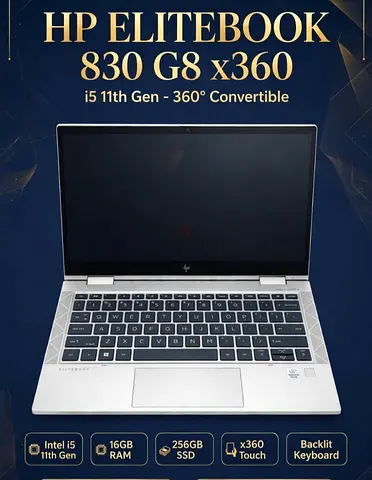 HP EliteBook 830 G8 x360 - 13" Business Laptop in Silver, Good Condition