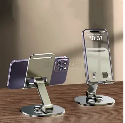 Adjustable Metal Phone Stand Holder — Foldable Desk Mount for Smartphones