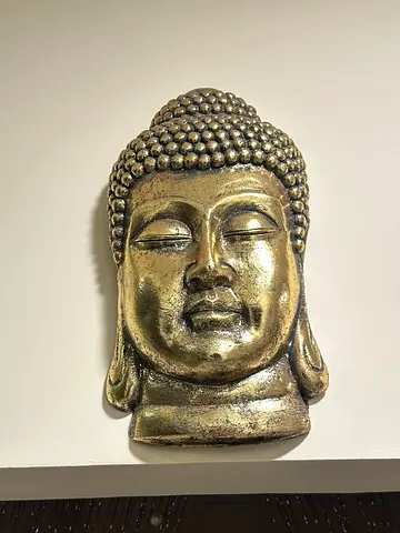 Large Decorative Buddha Head Wall Hanging - Gold Finish 2 feet