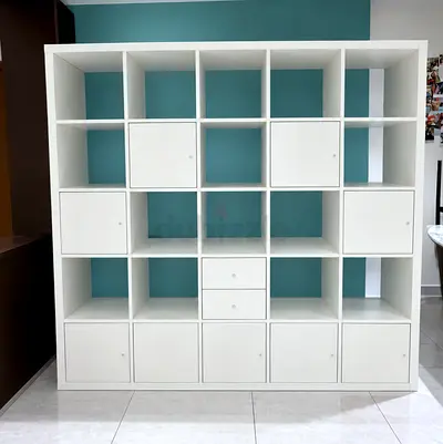 Large White kalax 25Shelf Unit with Doors and Drawers