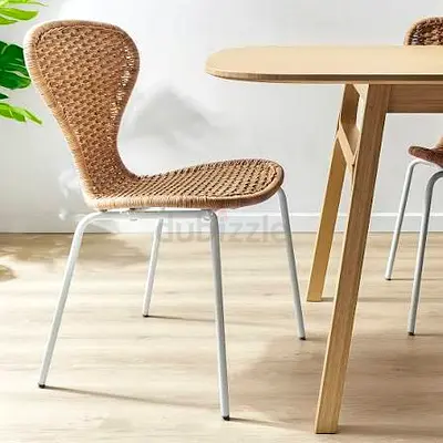 Set of Ikea Dining Chairs with White Metal Legs - Good Condition