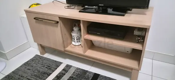Light wood TV stand / entertainment unit with storage