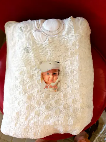 White knitted baby blanket - brand new with tag