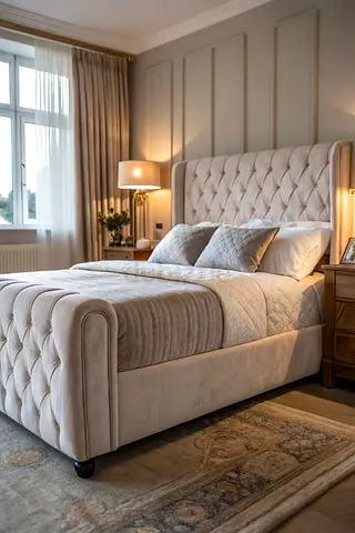 New luxury velvet covered 200*200 super king size bed