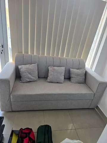 Light grey 3-seater sofa with cushions - good condition