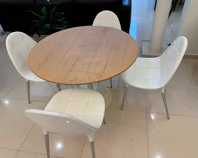 x4 pcs set CASSINA Caprice dining Chairs white cowhide leather Italian luxury