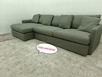 Crate and Barrel Lounge Deep lshape sofa