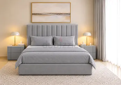 Grey New Queen size bed strong good quality Queen bed storage
