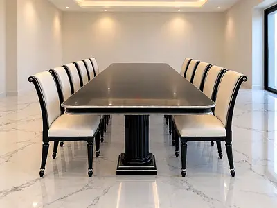 Classic Dining Table with 12 Chairs – AED 12,000 Negotiable Elegant classic dining table with 12 up