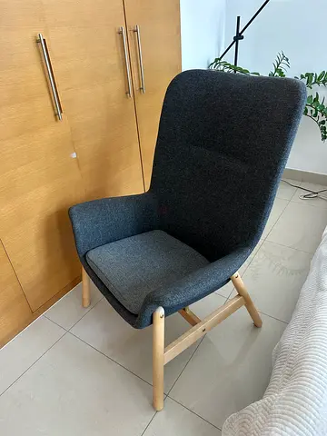 IKEA High-Back Armchair – Dark Grey