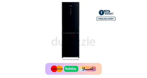 Hitachi 410L Bottom Freezer Refrigerator R-BG410PUK6X-4 - Glass Black