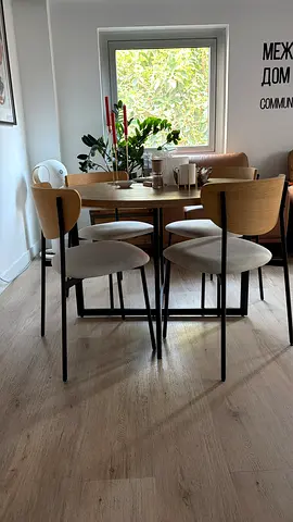 Modern Wooden Dining Table & Chairs Set – Scandinavian Style