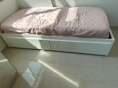 IKEA bed with 2 storage drawers & 2 mattress