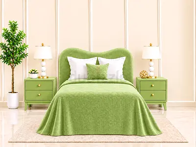 New Green upholstered double bed with curved headboard storage bed luxury twin size bed twin bed