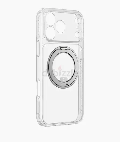 Clear iPhone 18 pro max style Protective Case with Metal Ring Grip (Transparent
