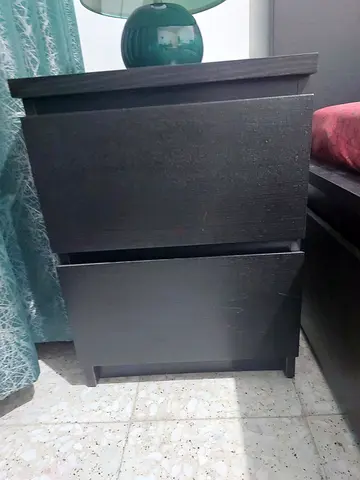 Dark wood bedside/nightstand - solid look, good condition