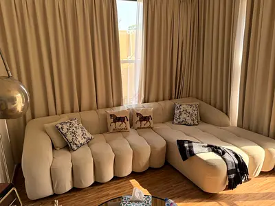 Cream Modular L-shaped Sofa with Chaise - Comfortable Modern Design