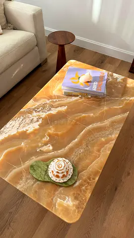 Luxury Honey Onyx Coffee Table | Natural Golden Onyx | Custom Made UAE