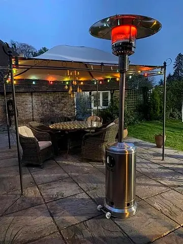 Outdoor Patio Gas Heater - Stainless Steel Standing Heater