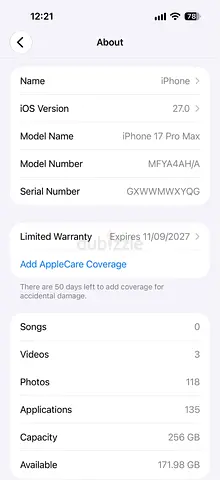 iPhone 17 Pro Max 256GB , Brand New Condition