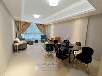 For rent A 3-bedroom apartment with a living roomfeaturing luxury furnishings Located in the Gulfa