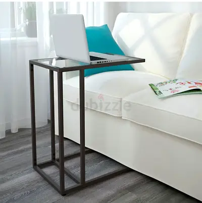 Ikea laptop/Sofa Side Table with Glass Top