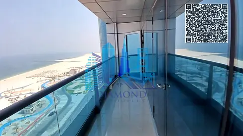 شقه 3 غرف وصاله اطلاله بحريه خاليه للبيع تكملة أقساط ابراج عجمان كورنيش ريزيدنتس .