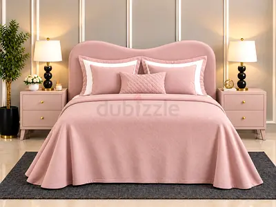 New Queen size bed with upholstered pink headboard storage bed and modern queen bed
