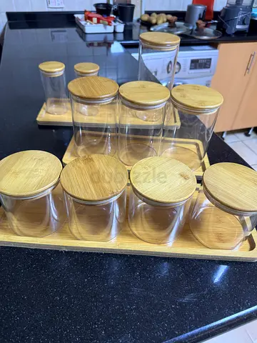 Clear Glass Storage with Tray/ Stand