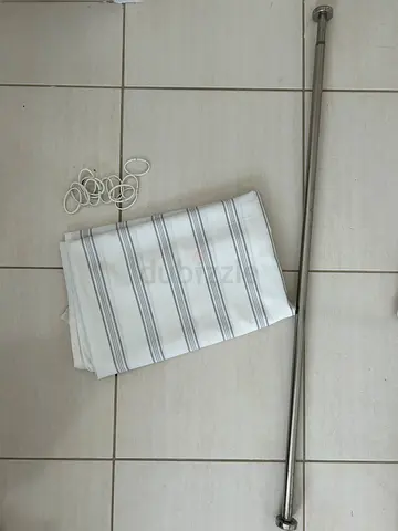 Shower curtain with rod set