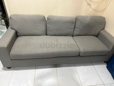 Grey 3-seater fabric sofa in good condition