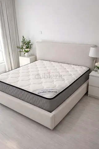 Crate and barrel King Size Bed with Mattress