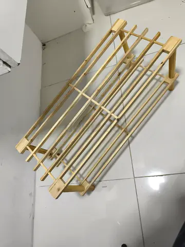Wooden 2-Tier Shoe Rack — Light Natural Finish