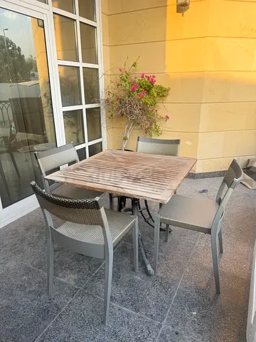 x4+1 DEDON DESIGN STUDIO PLAY outdoor garden x4 chairs and x1 square table set by Philippe Starck