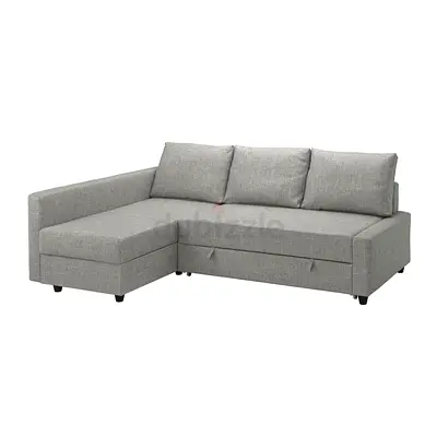 Light Grey L-shaped Sofa bed with Storage - Good Condition