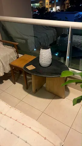 Outdoor 2 seater bench, 2 Pouffs, 2 coffee tables - good condition