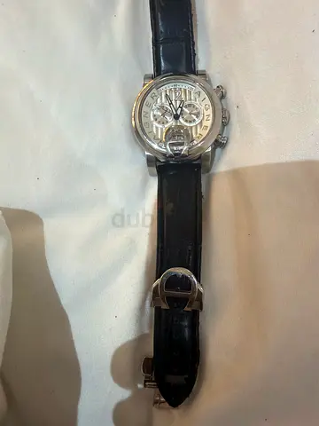 Aigner men's chronograph watch with black leather strap